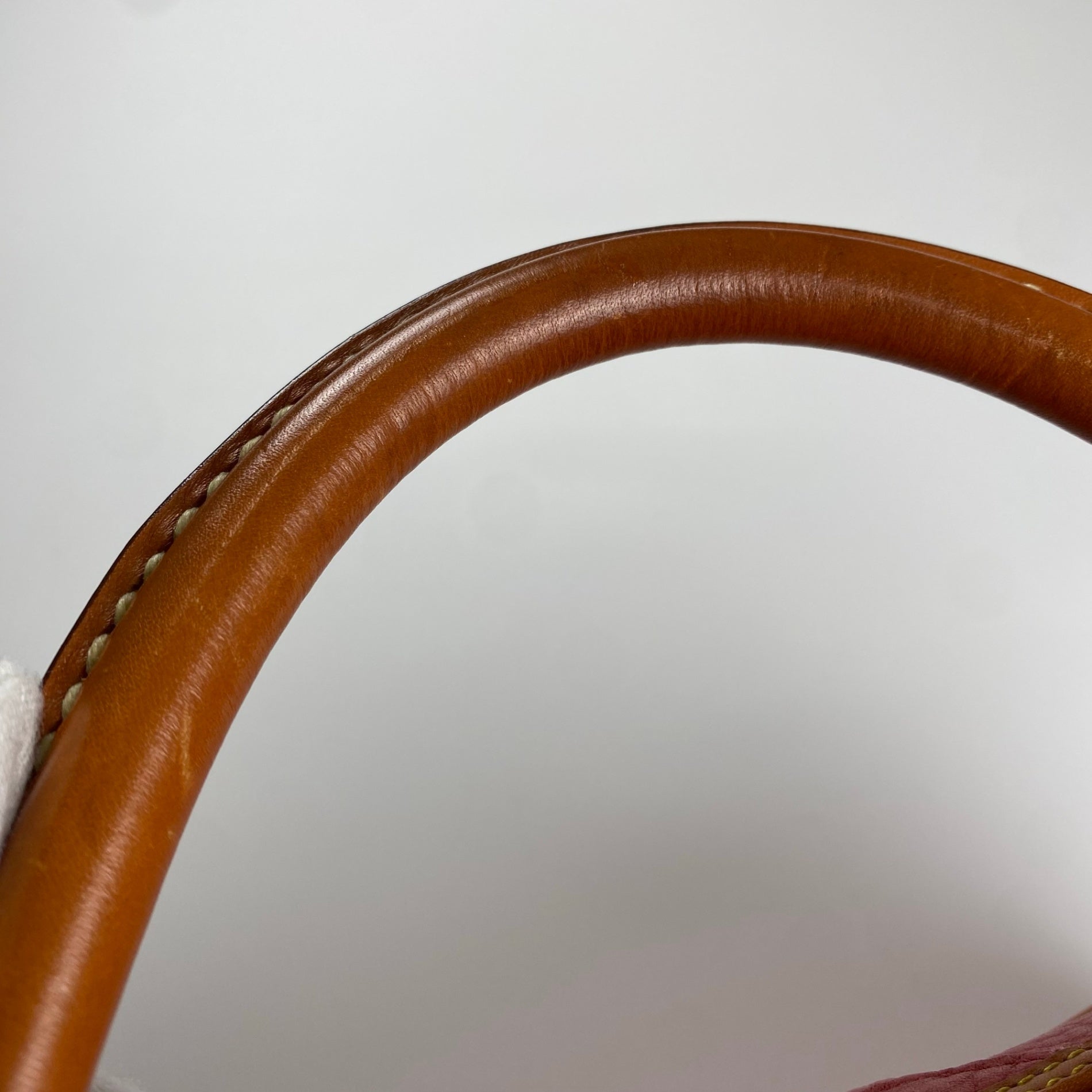 DOONEY＆BOURKE ドゥーニーアンドバーク / ワンハンドル ハンドバッグ シボ革 レザー レッド×ブラウン ユニセックス