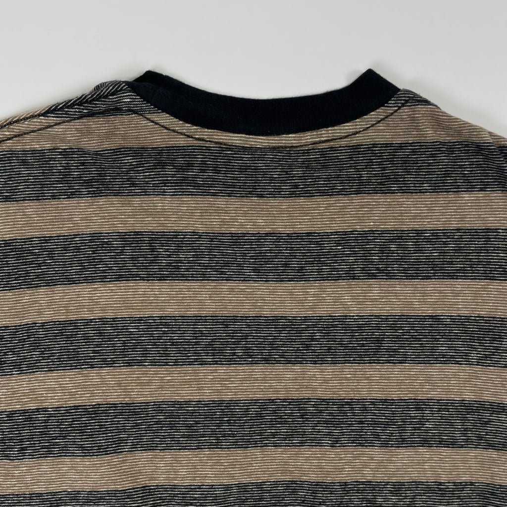 ENDS and MEANS / ボーダーTEE ブラウン×ブラック SIZE：M