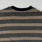 ENDS and MEANS / ボーダーTEE ブラウン×ブラック SIZE：M
