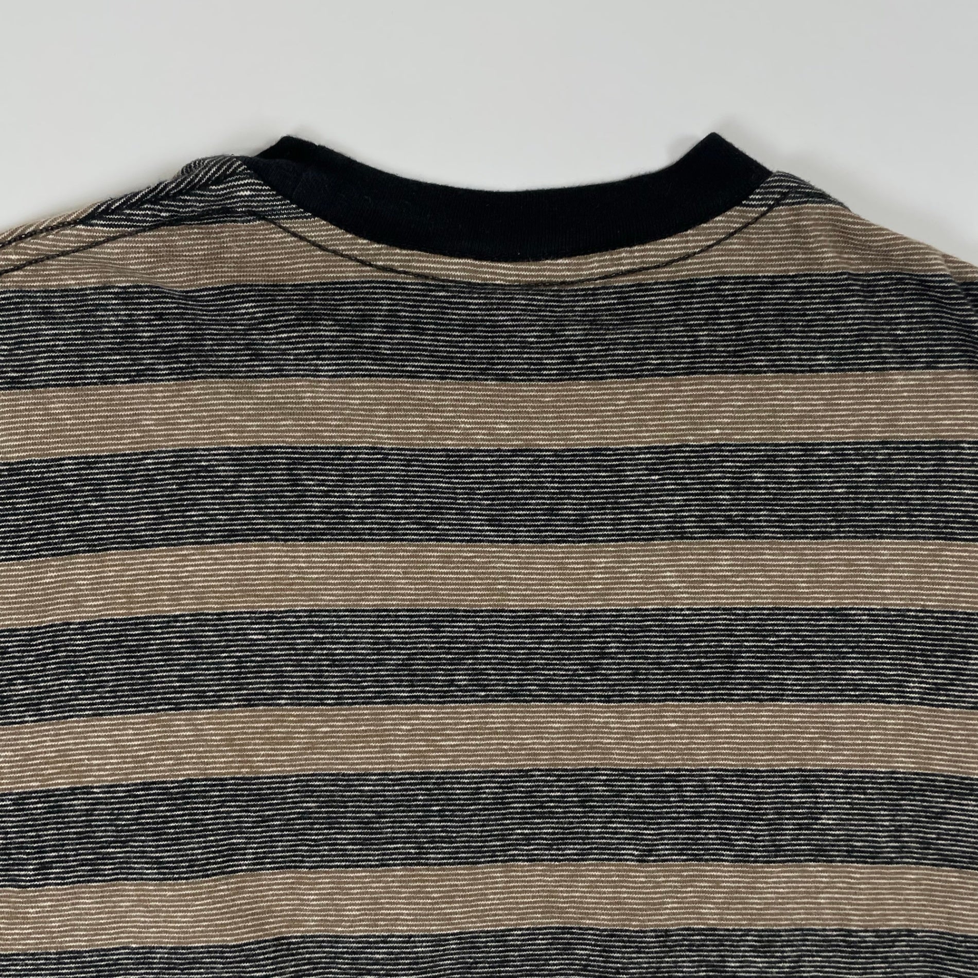 ENDS and MEANS / ボーダーTEE ブラウン×ブラック SIZE：M