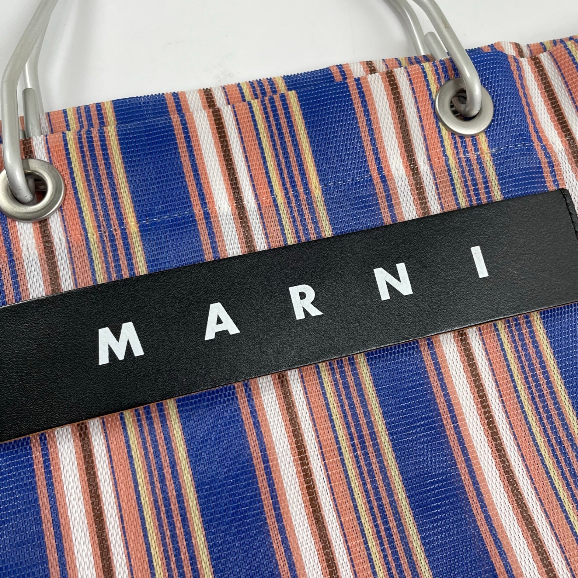 MARNI マルニ / MARKET STRIPE BAG フラワーカフェ 布袋・タグ付 参考定価：25,000程度