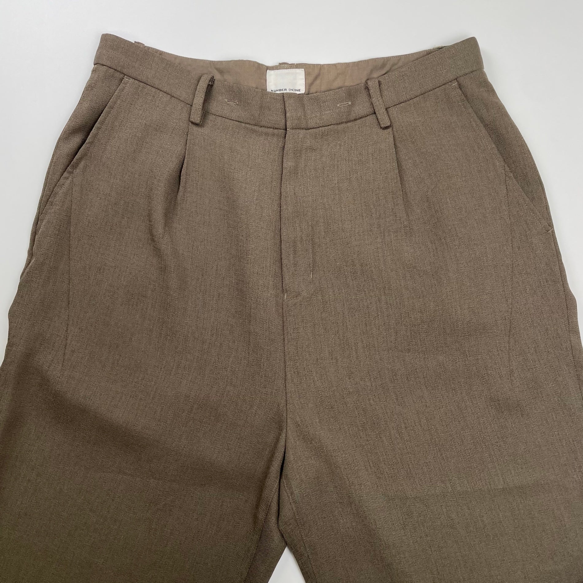 NUMBER NINE ナンバーナイン / PEツイルウエストコードワイドパンツ オリーブ 参考定価：12,000+tax SIZE:3