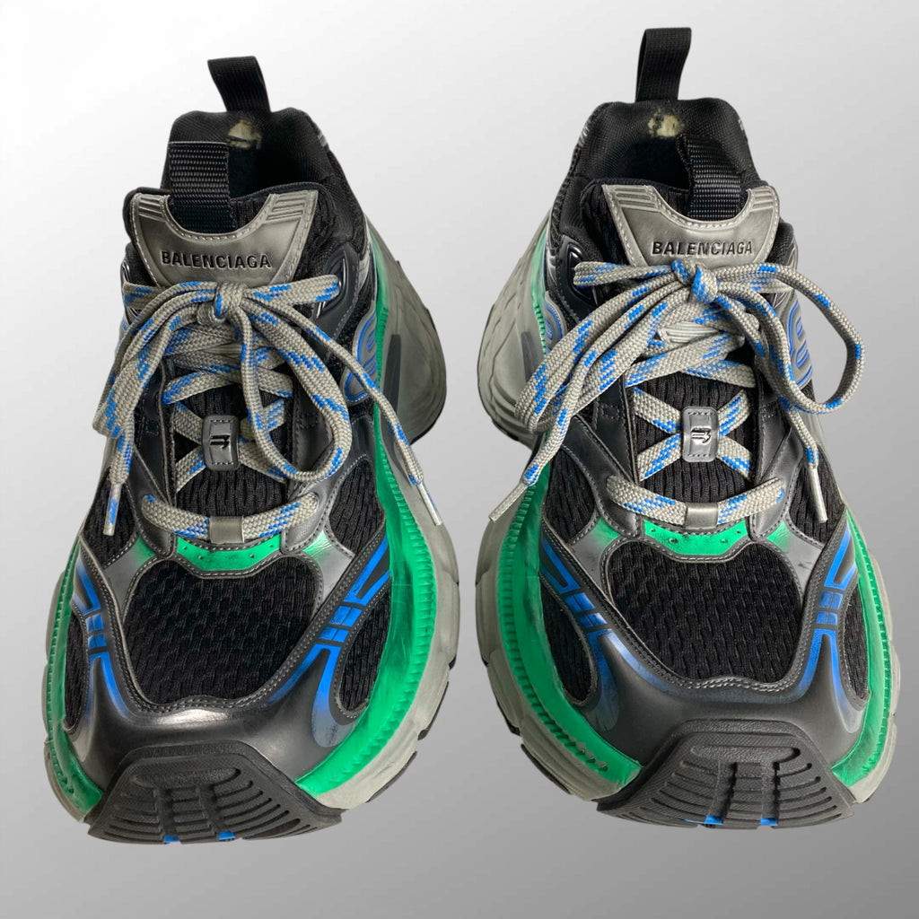 【鑑定済み】 BALENCIAGA バレンシアガ / 10XL ローカットスニーカー 希少カラー ブラック グリーン ダメージ加工 784344 SIZE：27.5