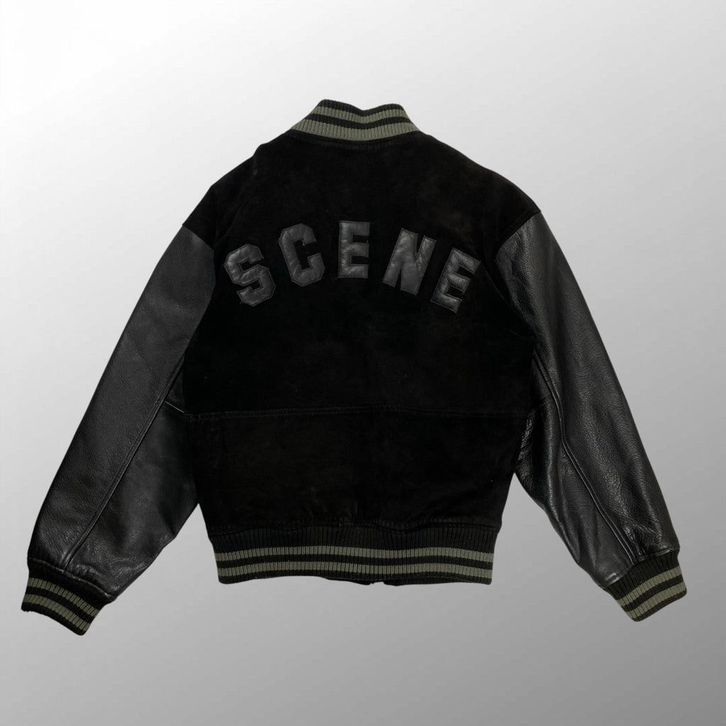 SCENE CLUB from VAN JACKET シーン ヴァンヂャケット / ヴィンテージスタジャン ピッグスウェード カウレザー ブラック SIZE:L