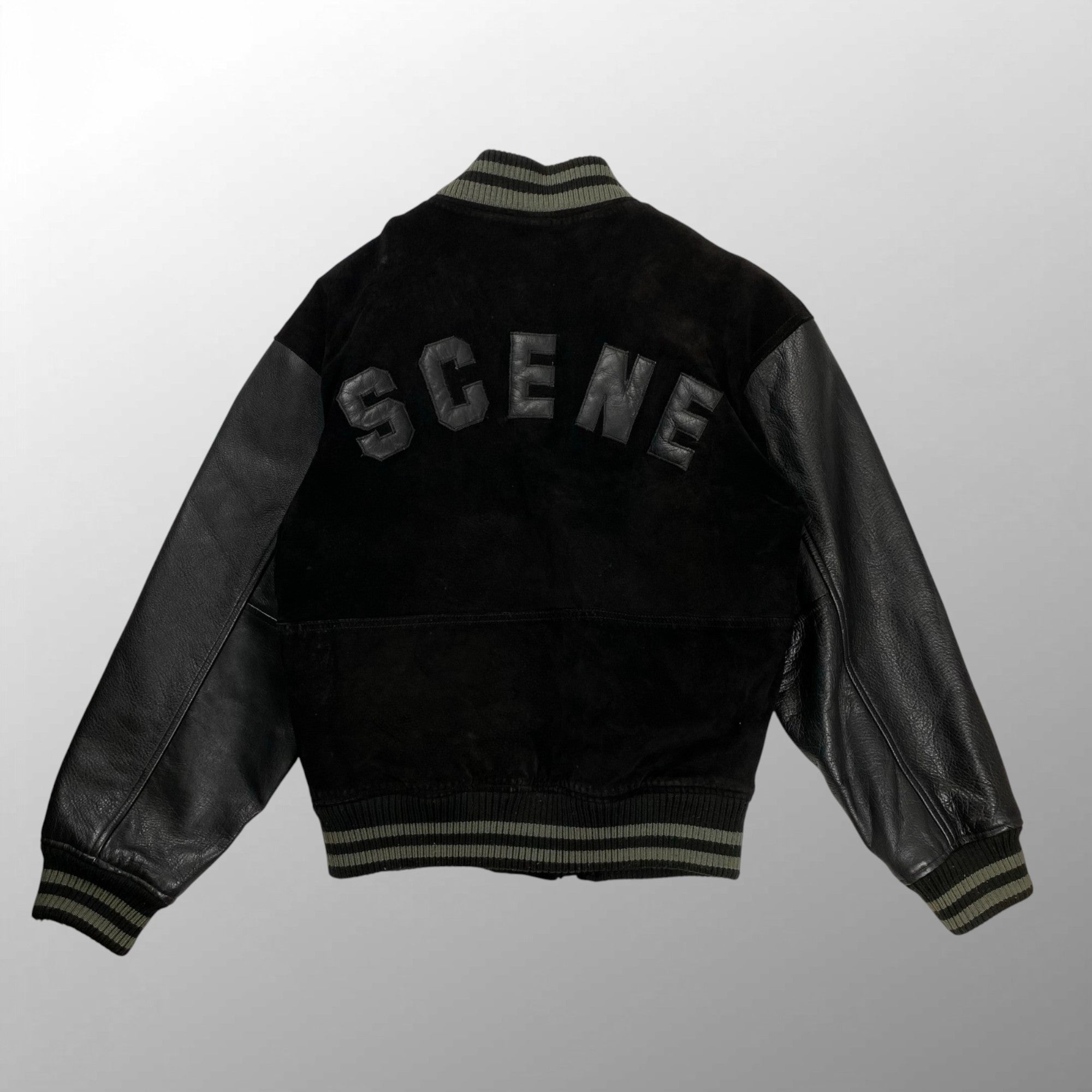 SCENE CLUB from VAN JACKET シーン ヴァンヂャケット / ヴィンテージスタジャン ピッグスウェード カウレザー ブラック SIZE:L