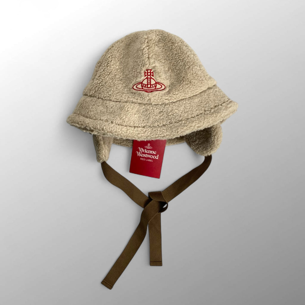 【未使用品】 Vivienne Westwood RED LABEL ヴィヴィアン ウエストウッド / オーブ刺繍 リサイクルポリエステルボアハット 参考定価：18,000+tax 頭囲：約57cm