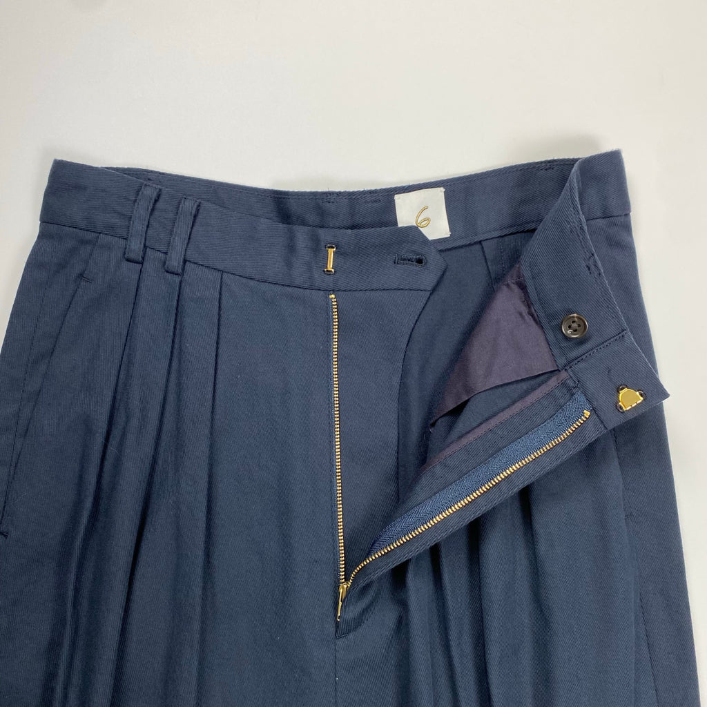 6(ROKU) BEAUTY＆YOUTH ロク ビューティー＆ユース / タックマキシスカート ネイビー 24SS 参考定価：22,000+tax SIZE:38