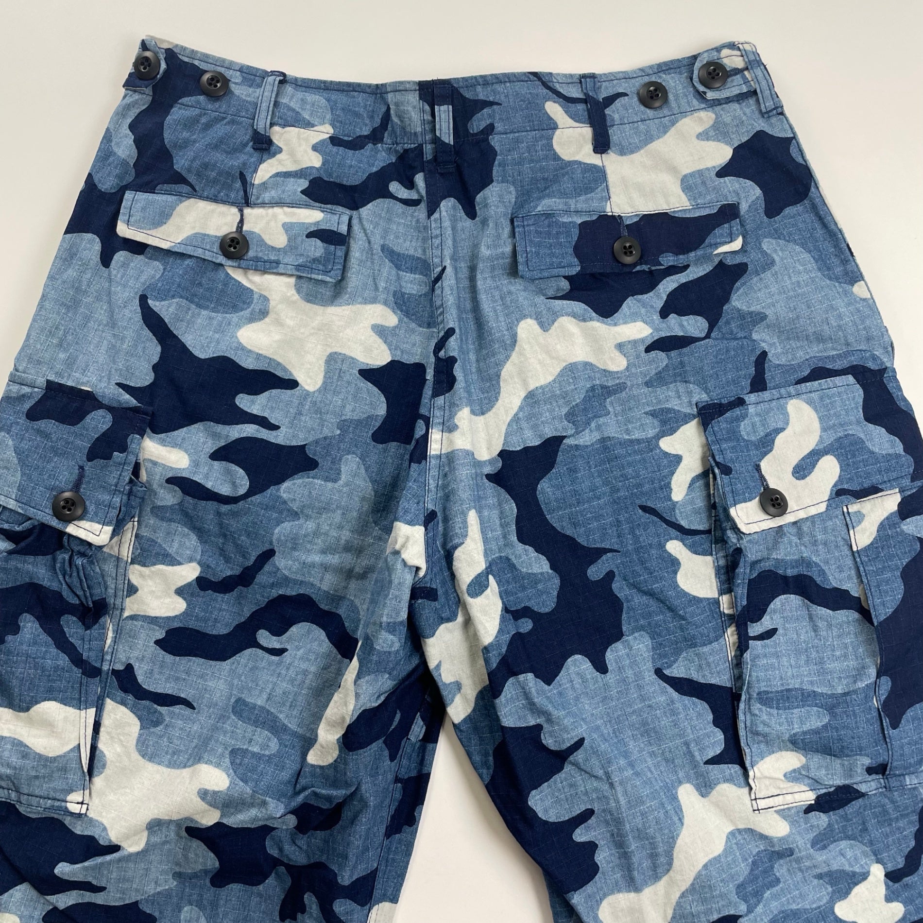 BEAMS PLUS ビームスプラス / Mil 6POCKET 迷彩カーゴパンツ リップストップ インディゴ タグ付 参考定価：32,000+tax SIZE:L