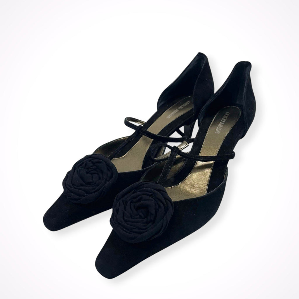 GIORGIO ARMANI / ローズTストラップパンプス 美品 参考定価：180,000程度 SIZE:37