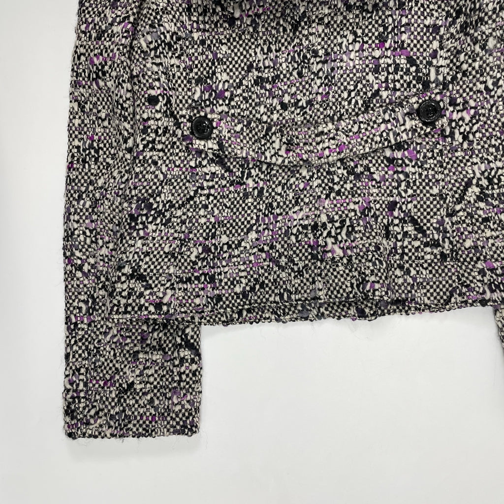 ARMANI COLLEZIONI アルマーニ コレッツォーニ / バージンウール ツイードビッグカラージャケット 参考定価：100,000程度 SIZE：40