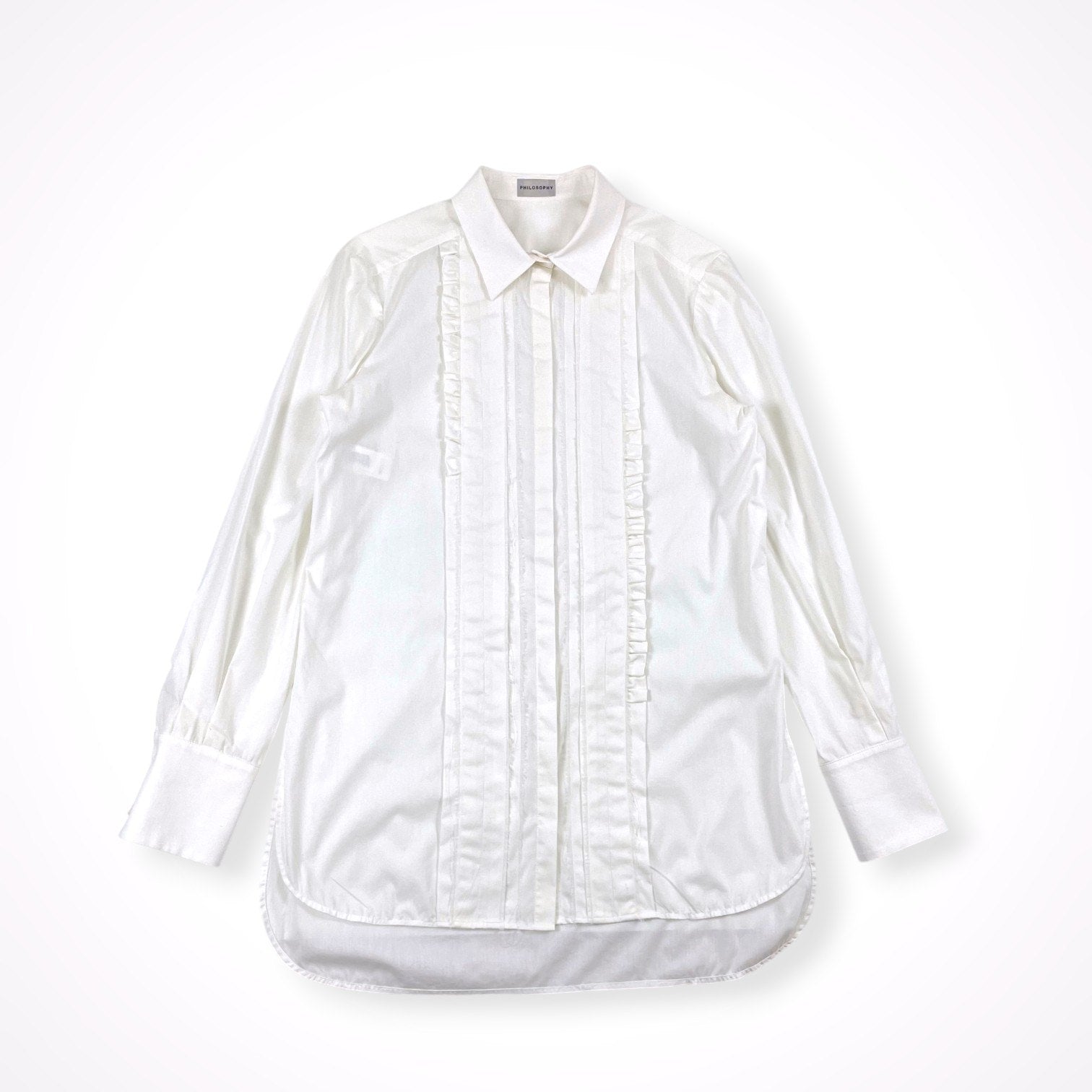 PHILOSOPHY / フリルロングシャツ 参考定価：70,000程度 SIZE:40
