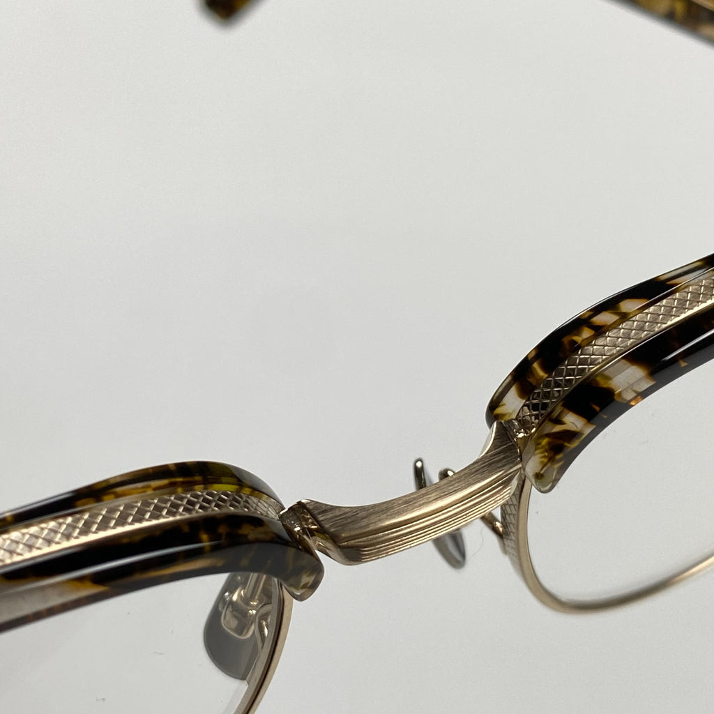 金子眼鏡 「PREMIUM」ライン / サーモント シルバーコンビ ブラウンイエロー 度なしクリアレンズ  参考定価：82,000+tax