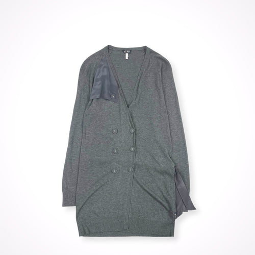 ARMANI JEANS / シルク切替ロングニットカーディガン 参考定価：55,000程度 SIZE:US M