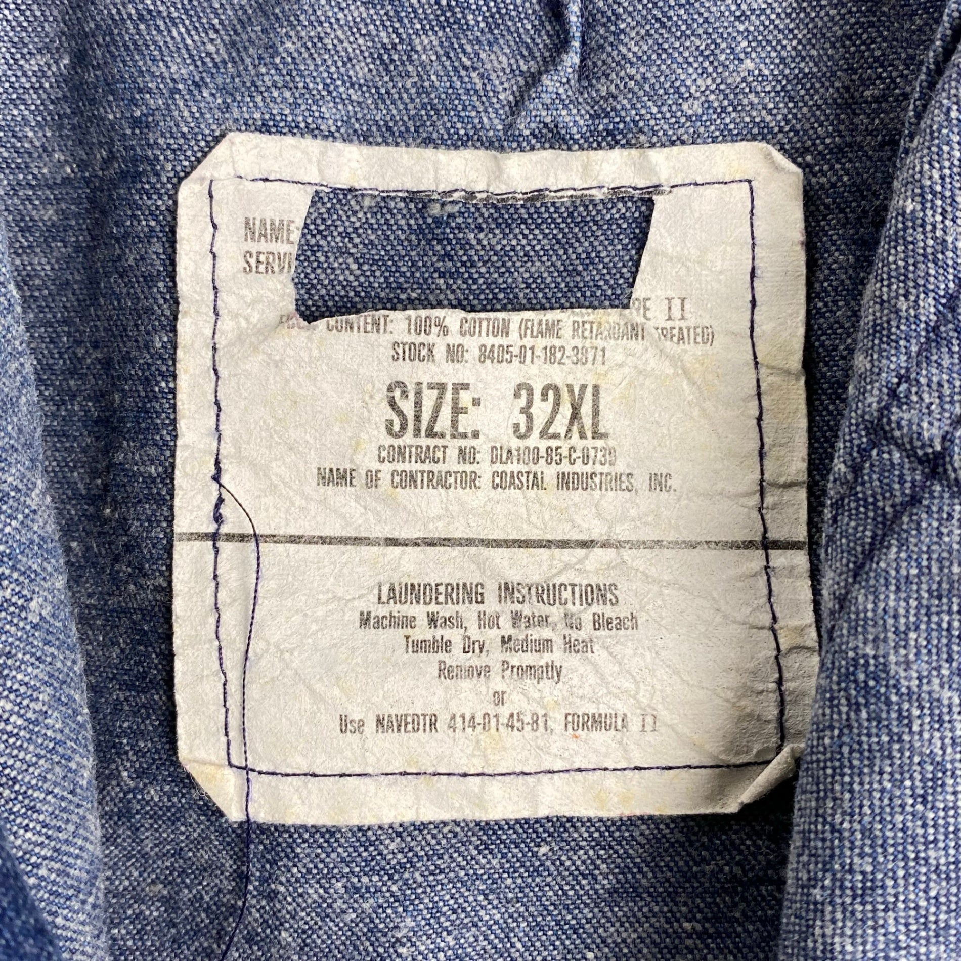 85年 US NAVY / セーラーデニム ハーフパンツ ショーツ COASTAL INDUSTRIES SIZE:32