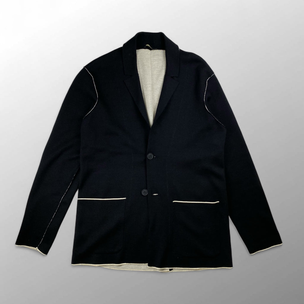 FENDI フェンディ / ニット バイカラー ジャガード ジャケット MADE IN ITALY SIZE:48（L程度）