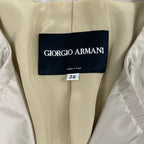 GIORGIO ARMANI / シルクMIX1Bフリルジャケット BORGO21製 参考定価：250,000程度 SIZE:38