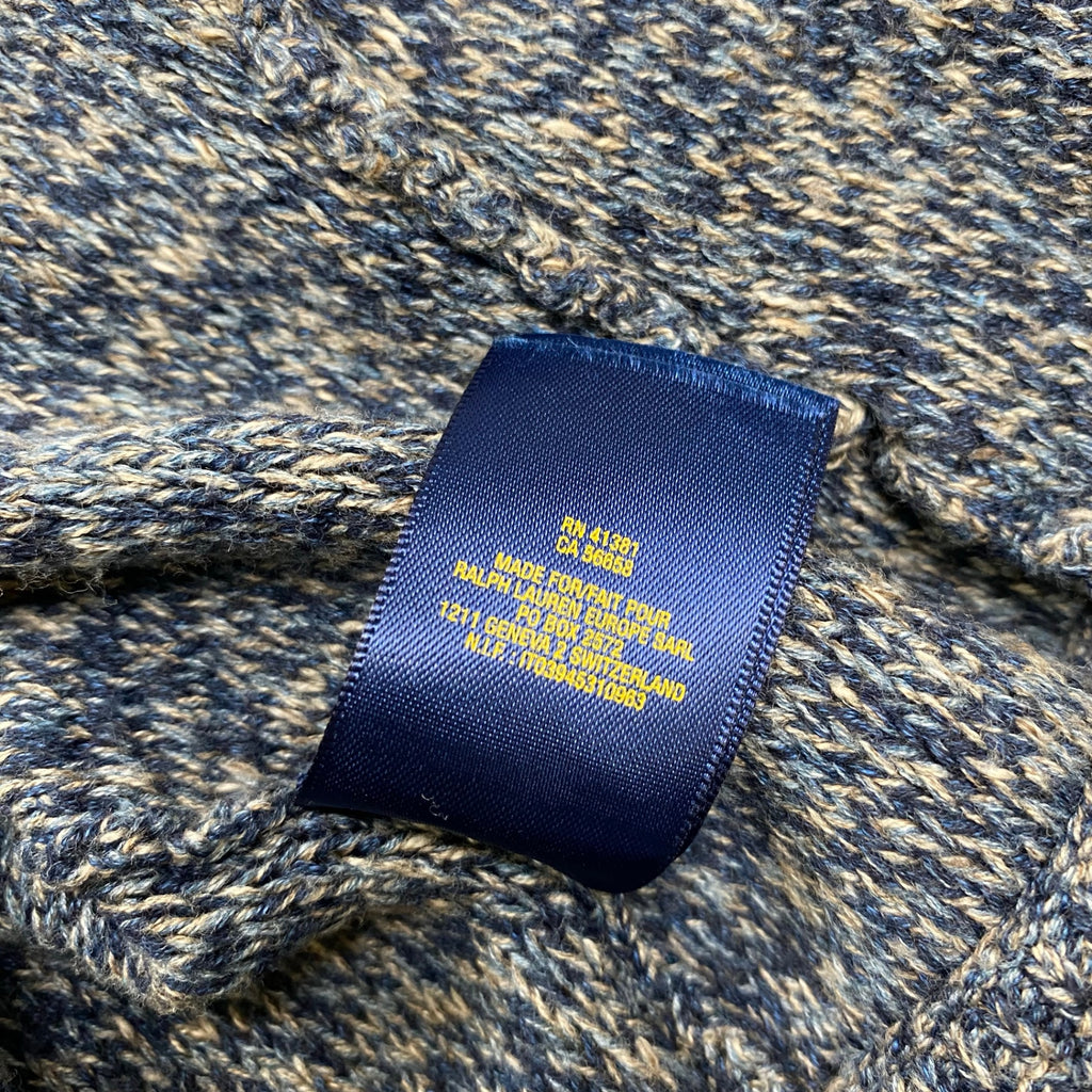 POLO RALPH LAUREN ポロ ラルフローレン / ショールカラー ケーブルニット ジャケット ヨーロッパ限定 参考定価：35,000程度 SIZE:XL(170cm)