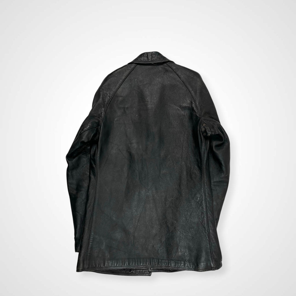 EURO VINTAGE ユーロヴィンテージ / 6-70s フレンチレザーカーコート ステアハイド デニム裏地 SIZE:M程度