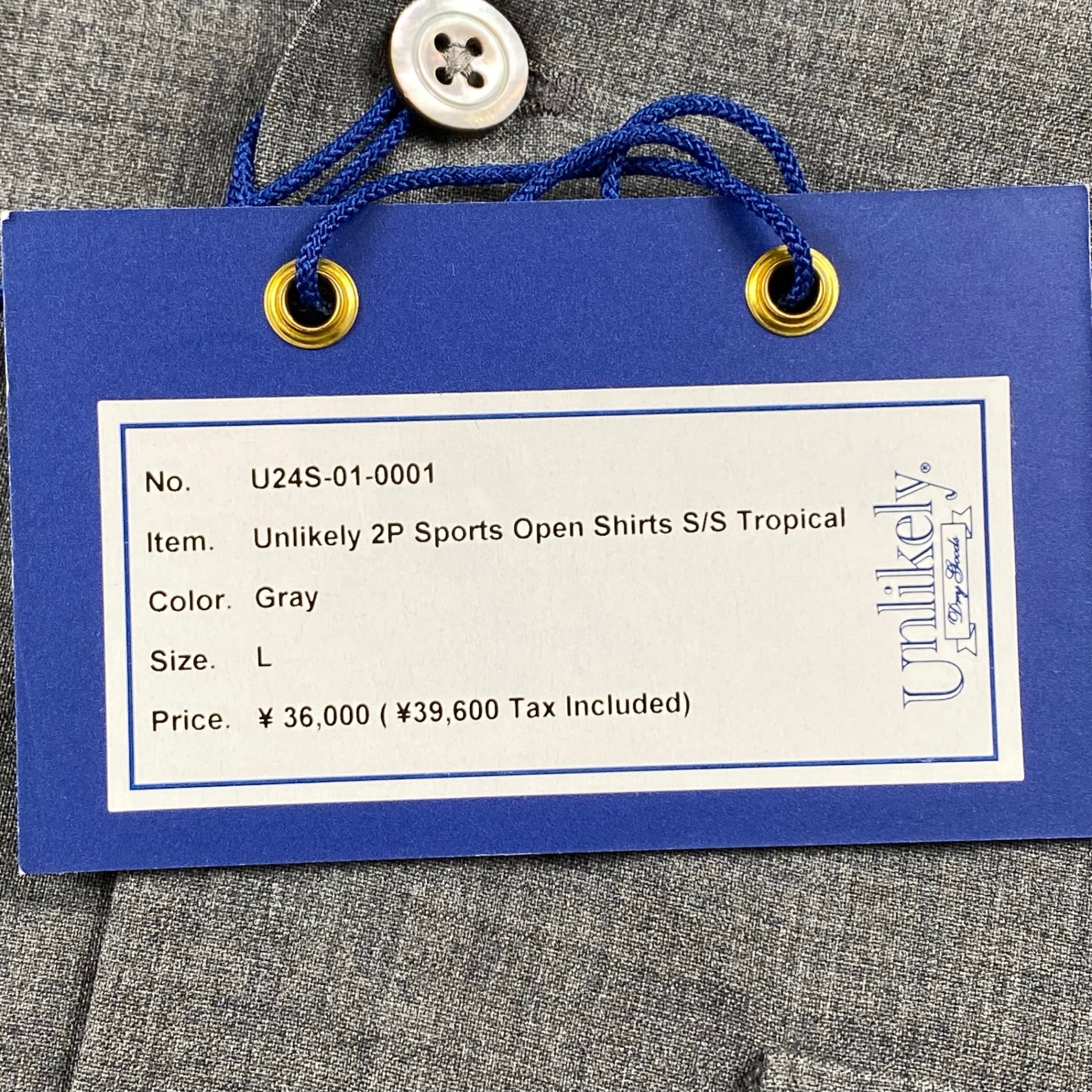 【タグ付】 Unlikely アンライクリー / 2P Sports Open Shirts S/S Tropical オープンカラーシャツ 参考定価：36,000+tax SIZE：L