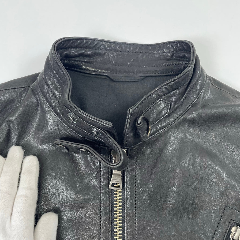 BURBERRY BLACK LABEL バーバリーブラックレーベル / シングルレザーライダースジャケット LUXURY COLLECTION SIZE:L