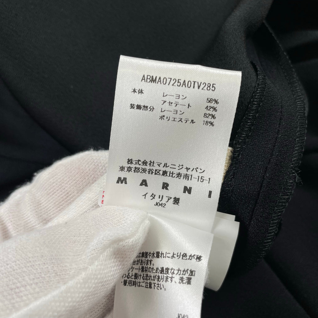 MARNI マルニ / バックリボン フロントギャザーワンピース 未使用品 参考定価：148,000+tax SIZE：42(L程度)