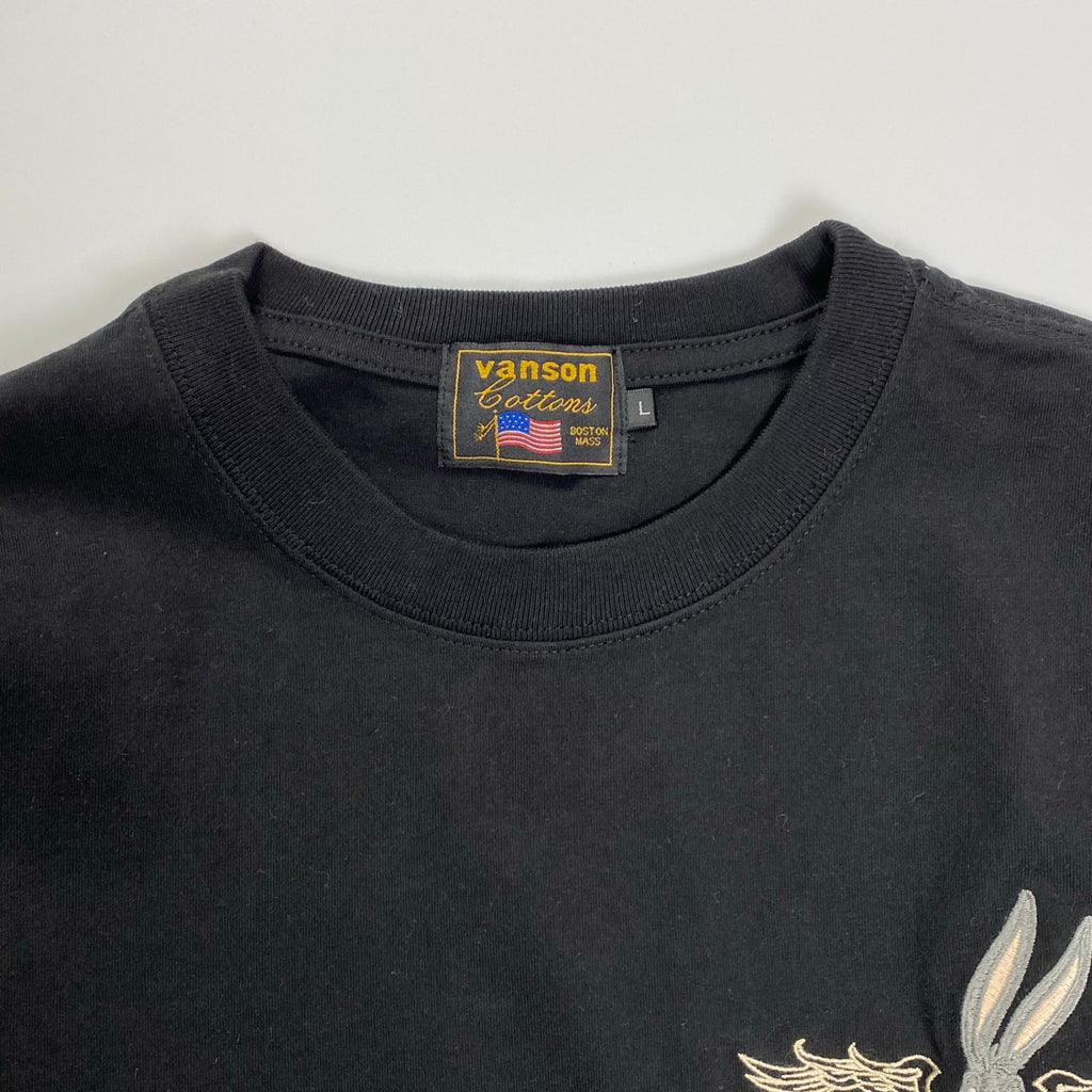 【極美品】 vanson × Looney tunes / BUGS BUNNY L/S TEE バッグス バニー looney tunes ブラック SIZE:L