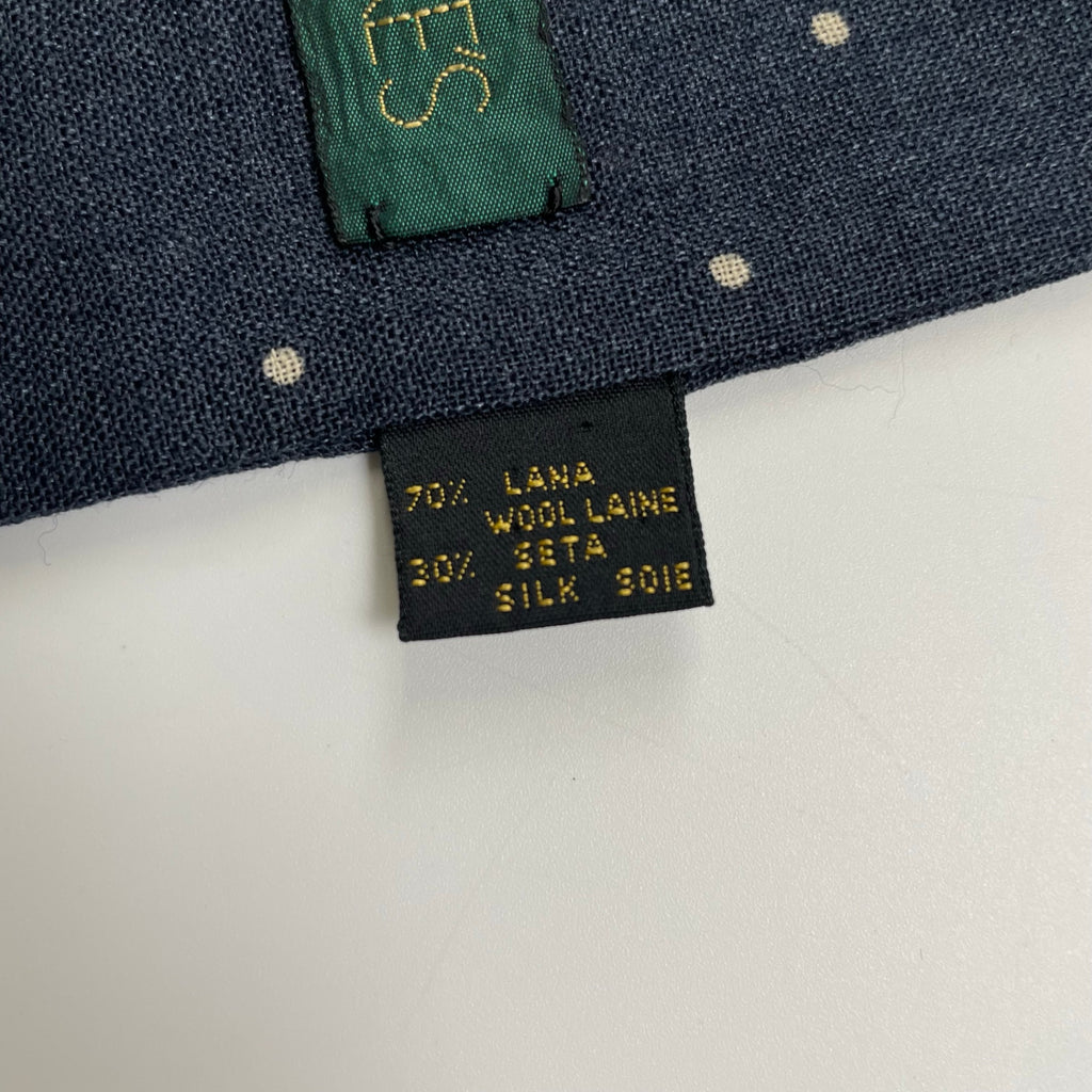 DRAKE'S ドレイクス / polka dot stall ウール×シルク ネイビー SIZE:167×44