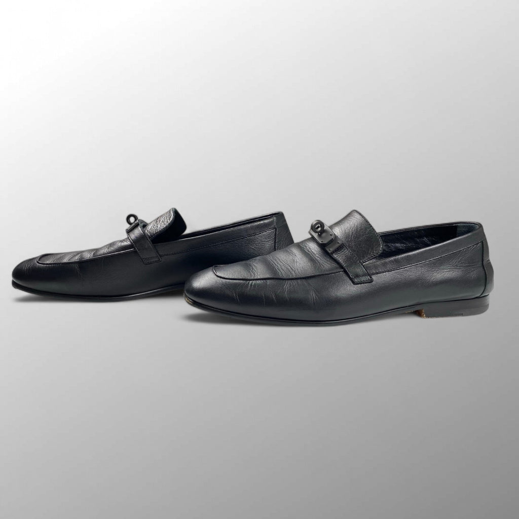 HERMES エルメス / ケリー バックル ローファー オールブラック SIZE:42 1/2(27cm程度)