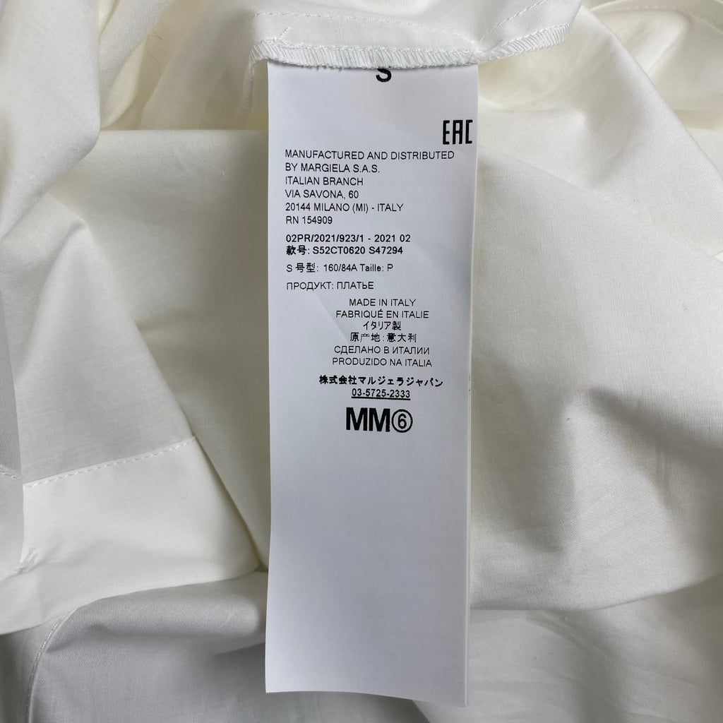 MM6 Maison Margiela エムエムシックス メゾン マルジェラ / WHITE SHIRT DRESS ホワイトシャツドレス 21AW 未使用品 参考定価：70,000程度  SIZE:S