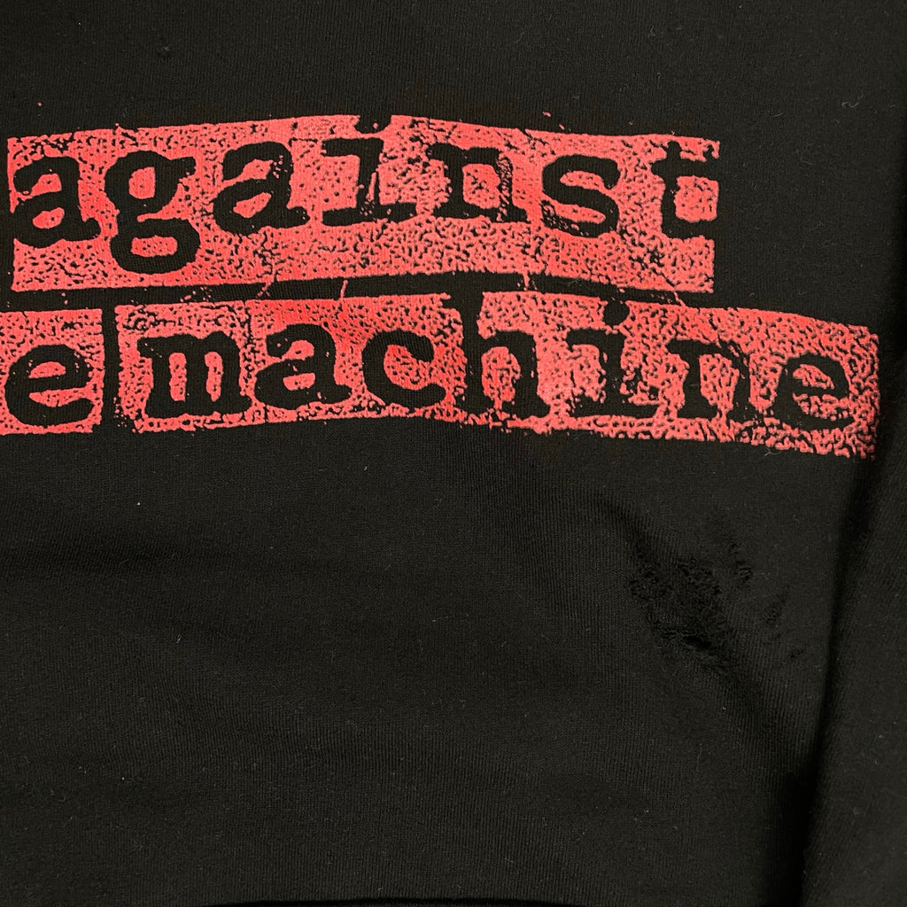 RAGE AGAINST THE MACHINE レイジアゲインストザマシーン / ダメージ加工 オフィシャルパーカー ブラック SIZE：L