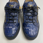 GIUSEPPE ZANOTTI ジュゼッペ ザノッティ / クロコ型押しスニーカー ネイビー 美品 参考定価：90,000程度 SIZE:43