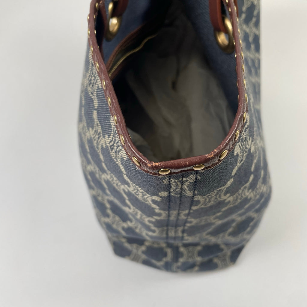CELINE / スタッズデザイン デニムマカダムトートバッグ