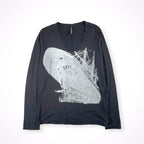 BLACK BARRETT BY Neil Barrett / VネックグラフィックTEE 長袖 SIZE:3