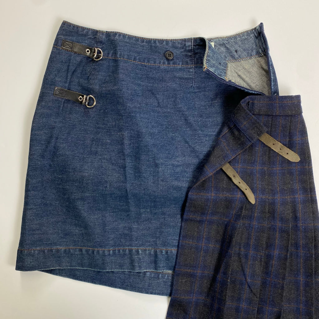 MARIOS マリオス / 変形 ラップスカート デニムレイヤード SIZE：S