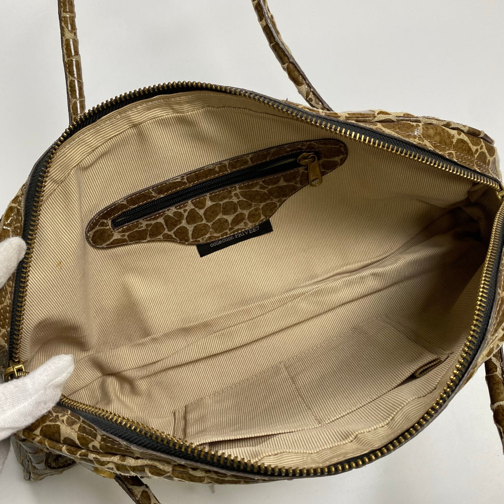 collection PRIVEE? コレクション プリヴェ / キリン柄 ハンドバッグ ボストン型 参考定価：85,000程度