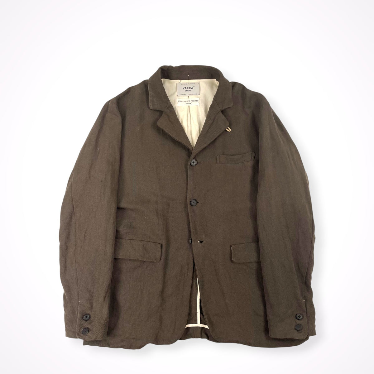 YAECA WRITE / コットンリネン3Bジャケット 参考定価：52,000程度 SIZE:M