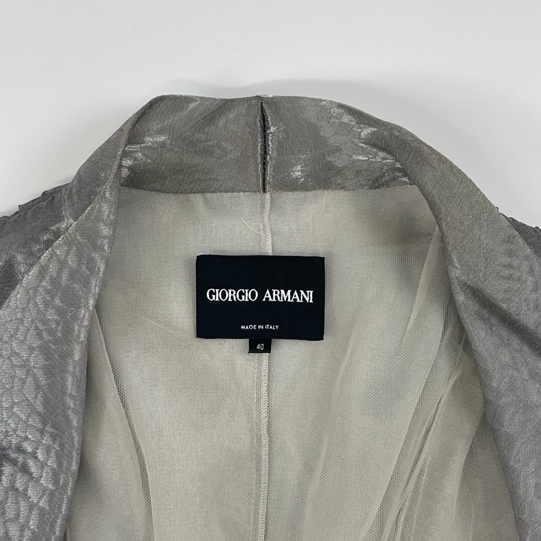 GIORGIO ARMANI / シルクMIX オーガンジーダブルジャケット 参考定価：250,000程度 SIZE:40