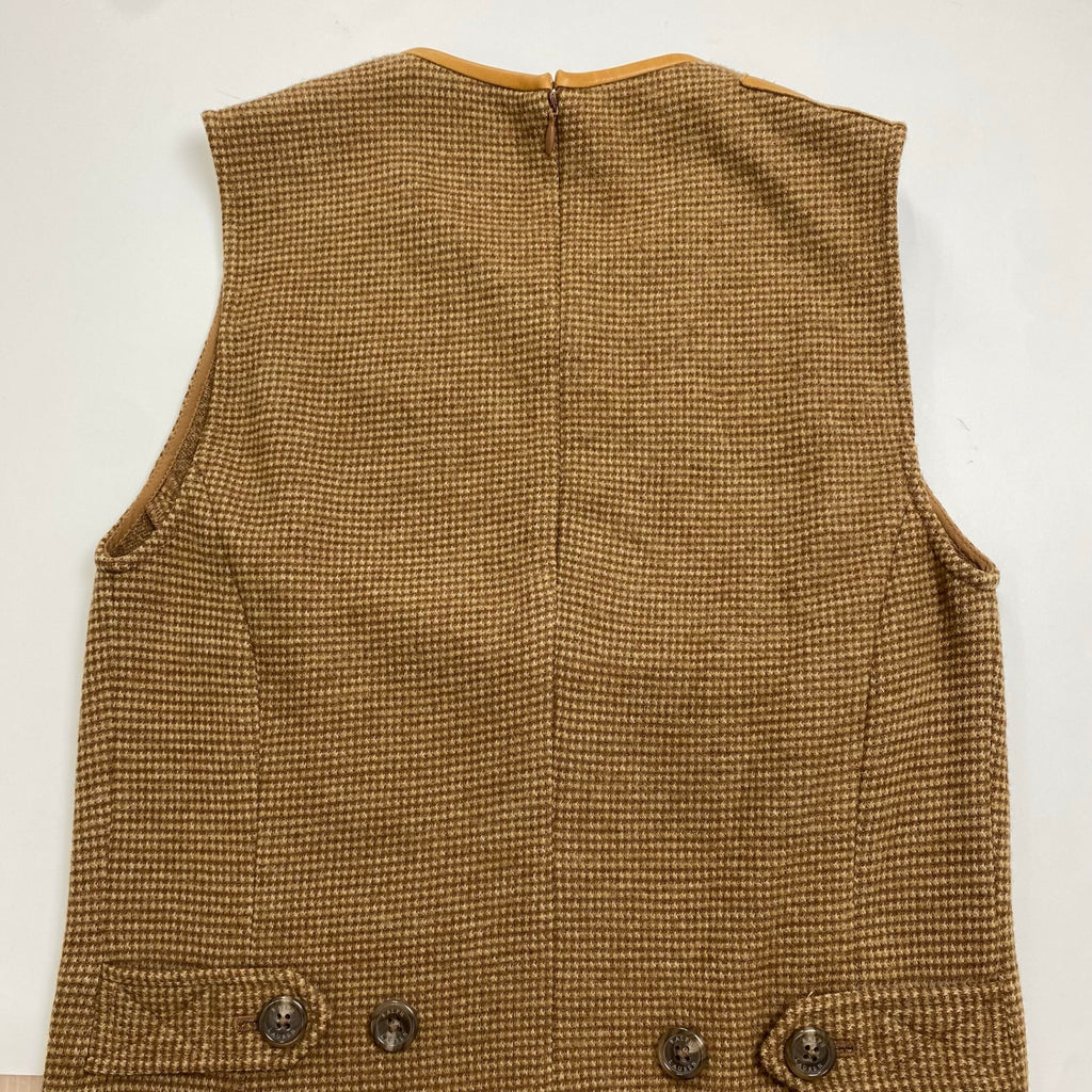 RALPH LAUREN ラルフローレン / ツイードワンピース レザー切替 ウール100％ 参考定価：48,000+tax SIZE：XS