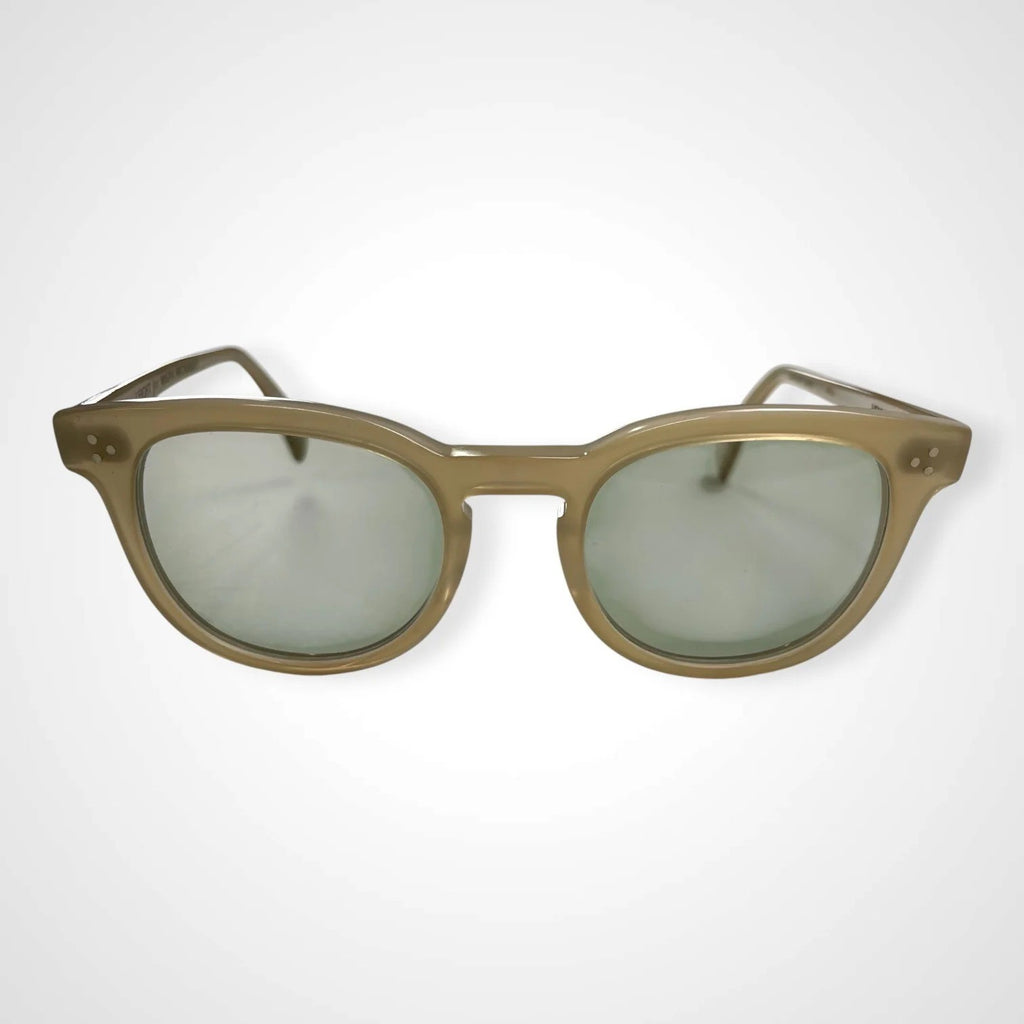 Mark McNairy x GLCO[Garrett Leight] マークマクナリ― ギャレットライト / コラボサングラス ベージュ×ライトグリーン 度なしカラーレンズ入り SIZE:46□23