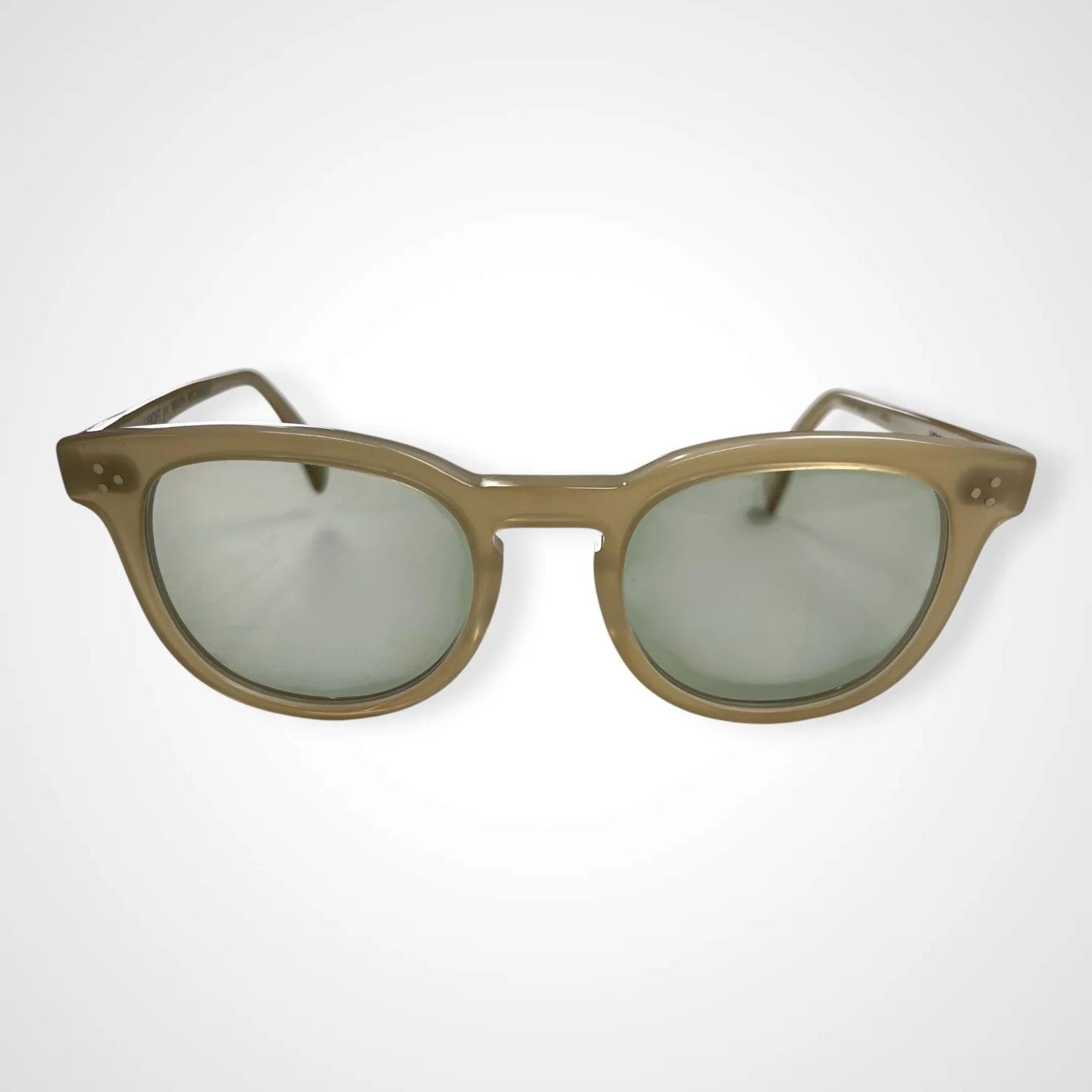 Mark McNairy x GLCO[Garrett Leight] マークマクナリ― ギャレットライト / コラボサングラス ベージュ×ライトグリーン 度なしカラーレンズ入り SIZE:46□23