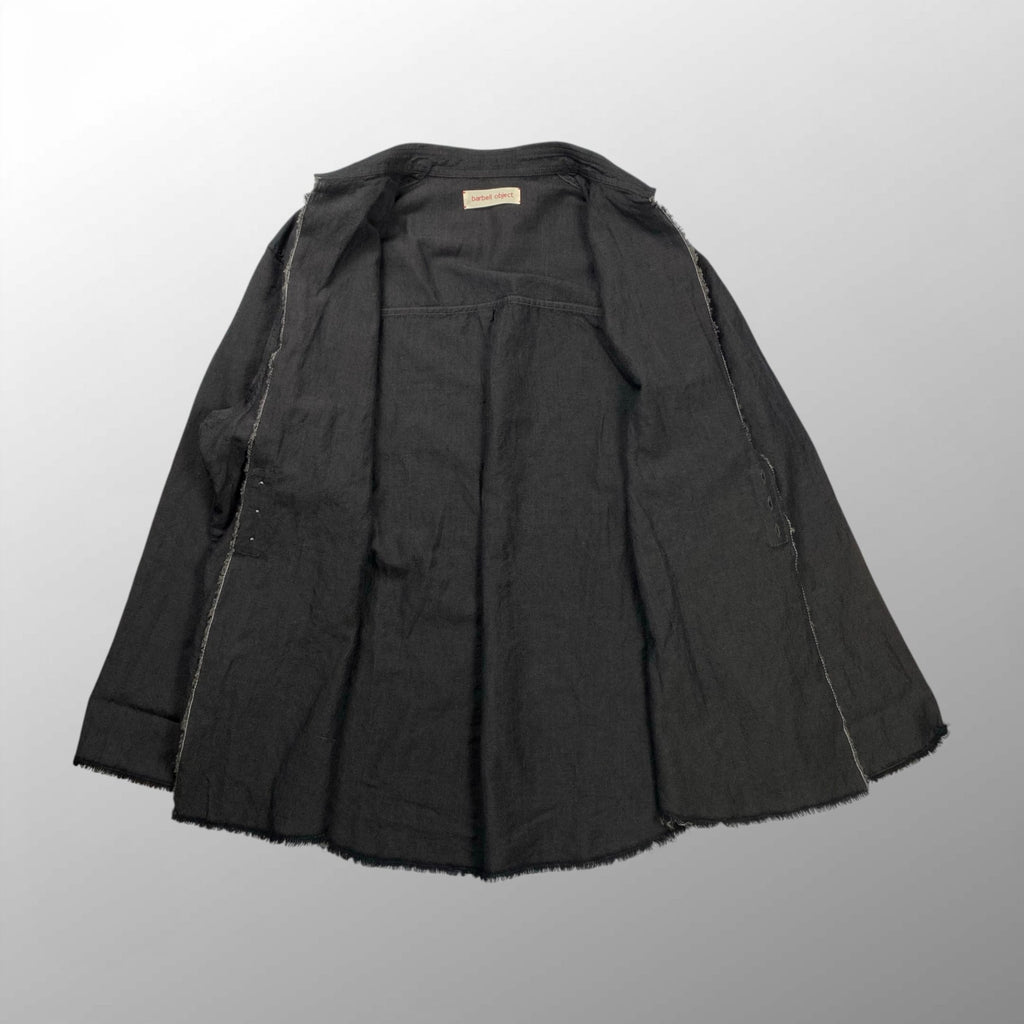 barbell object バーベルオブジェクト / bo-05s01 3b sh 羽織り シャツ 墨黒 25AW 参考定価：30,000+tax SIZE:2