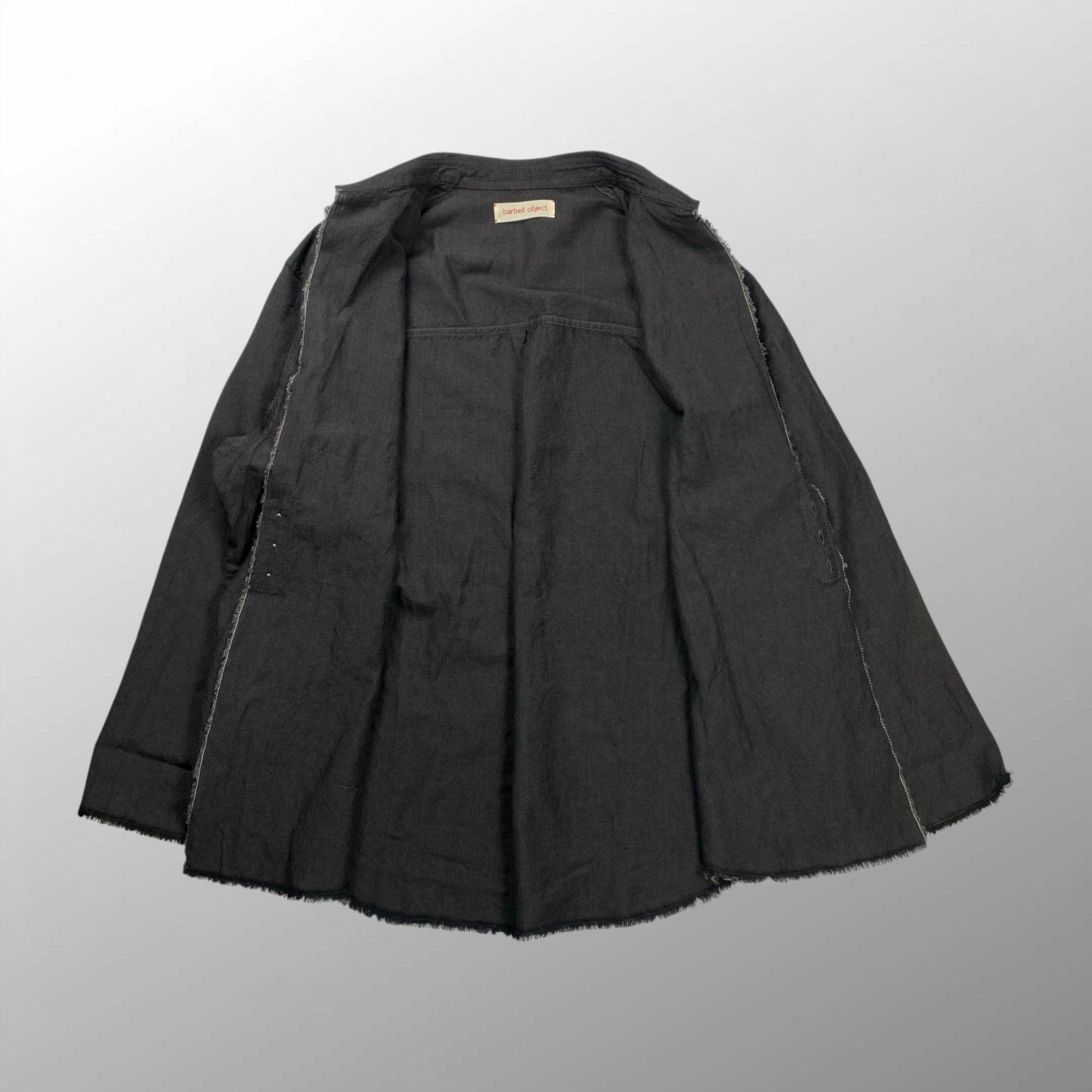 barbell object バーベルオブジェクト / bo-05s01 3b sh 羽織り シャツ 墨黒 25AW 参考定価：30,000+tax SIZE:2