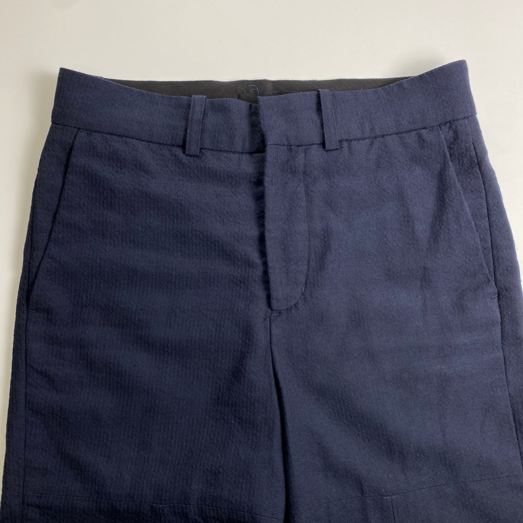 NOBUYUKI MATSUI ノブユキ マツイ / FRAMED PATTERN SLACKS スリット スラックス ネイビー 参考定価：56,000+tax SIZE:3(L程度)