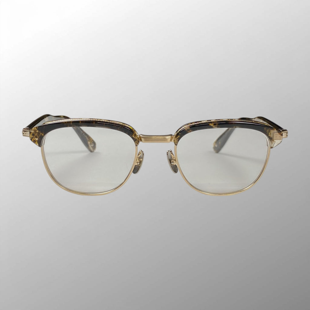 金子眼鏡 「PREMIUM」ライン / サーモント シルバーコンビ ブラウンイエロー 度なしクリアレンズ  参考定価：82,000+tax