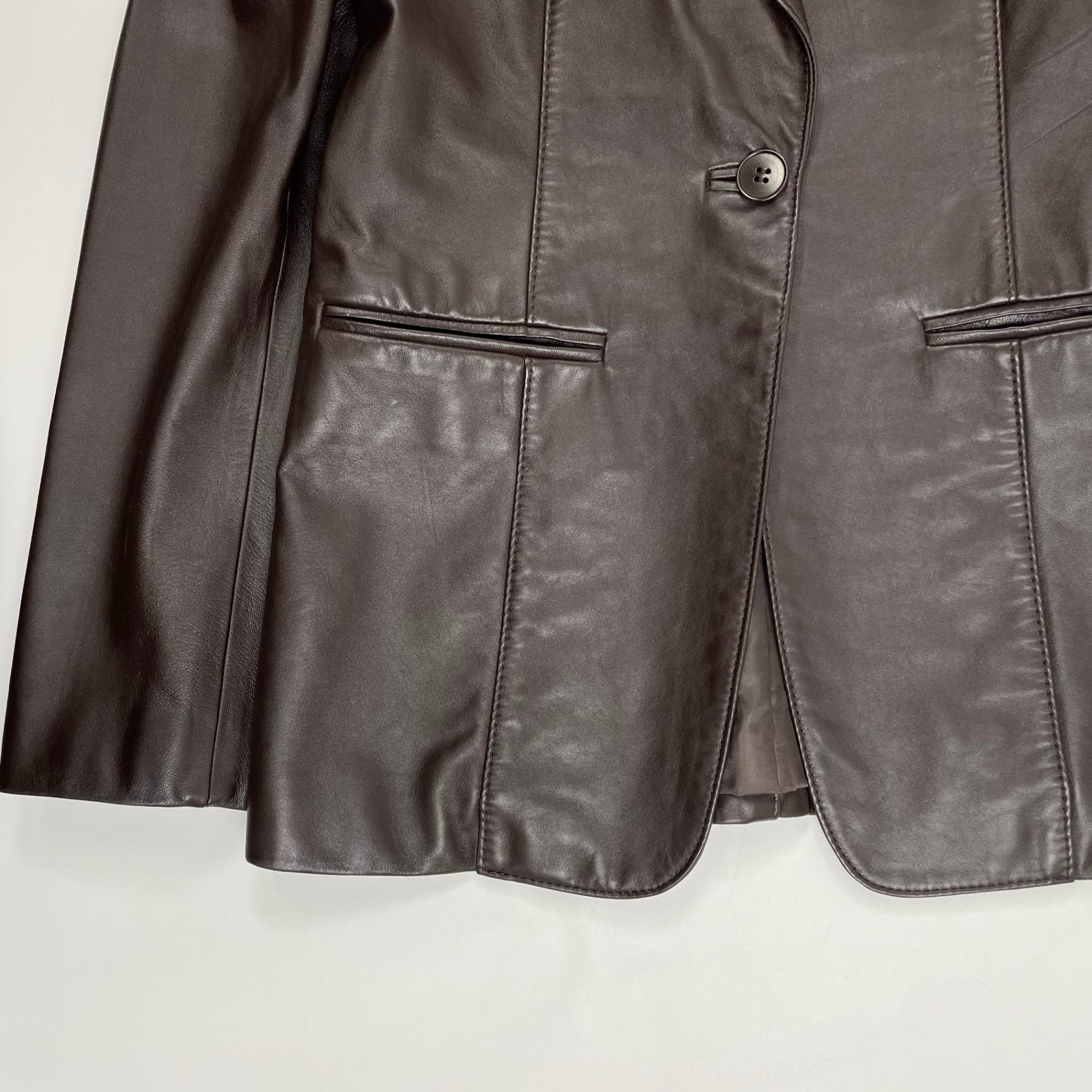 DKNY ダナキャラン ニューヨーク / VINTAGEラムレザージャケット ブラウン SIZE:4