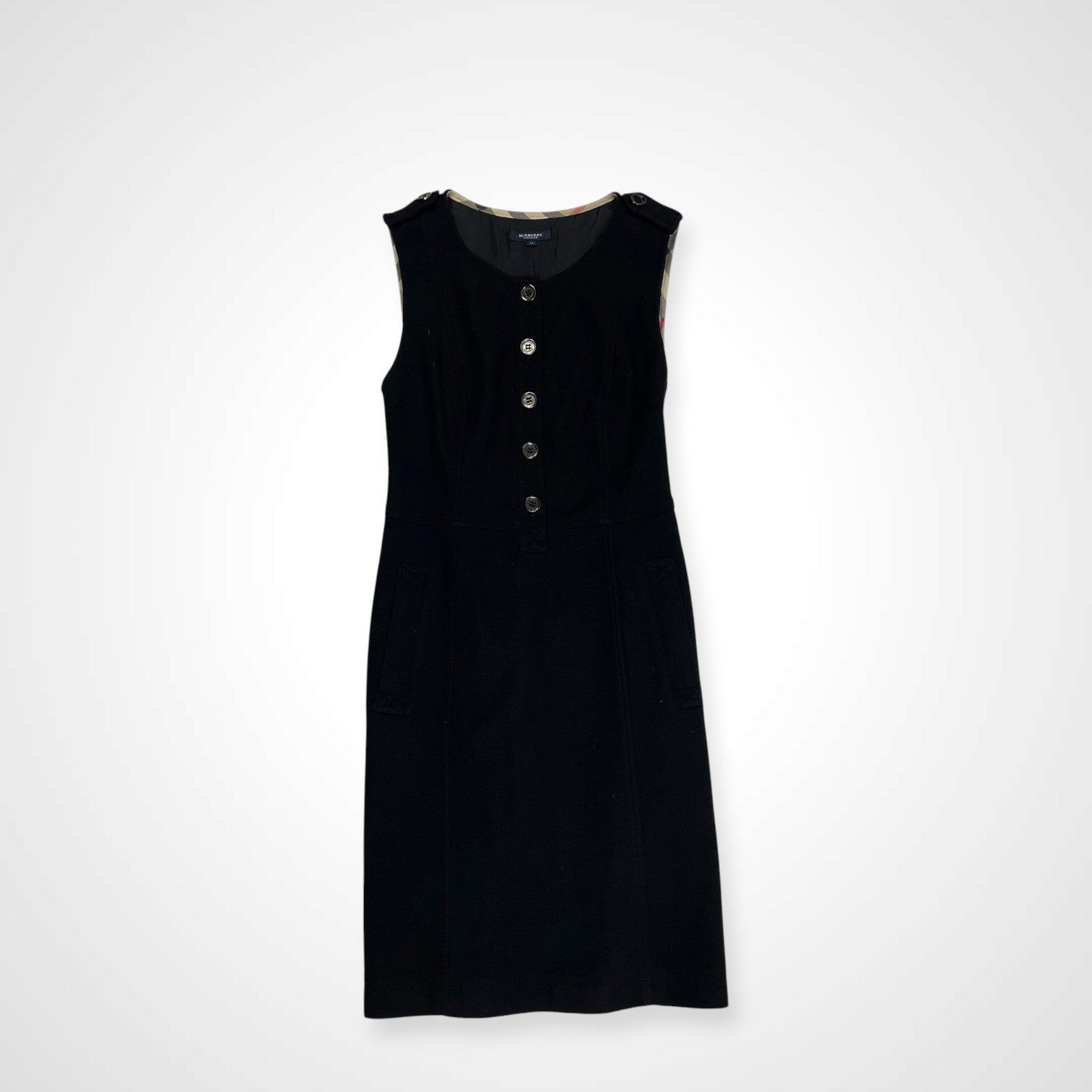 BURBERRY LONDON バーバリーロンドン / ノヴァチェック ボタンデザインワンピース 参考定価：38,000程度 SIZE：44