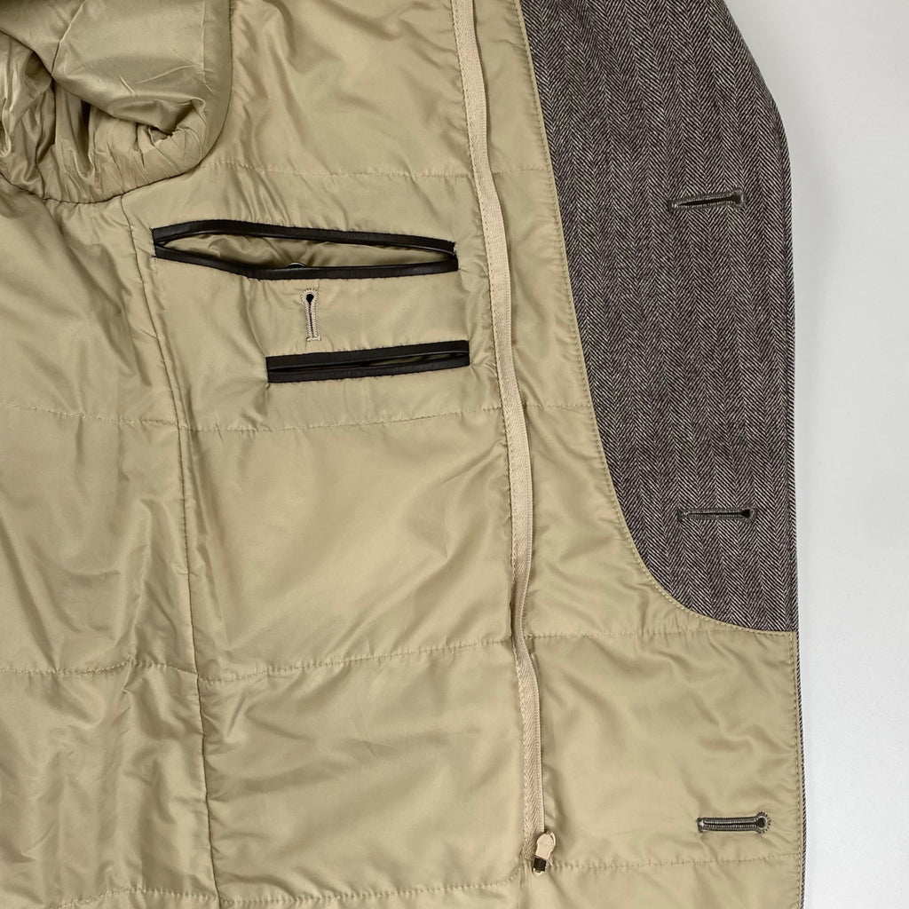 CORNELIANI コルネリアーニ / カシミヤ混 IDコート ヘリンボーン バージンウール使用 参考定価：300,000程度 SIZE:48（L程度）