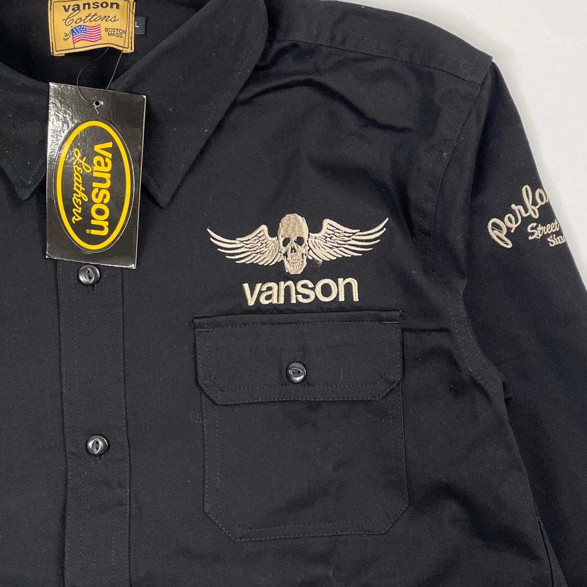 vanson / スカルミリタリーシャツ 未使用品 SIZE:L