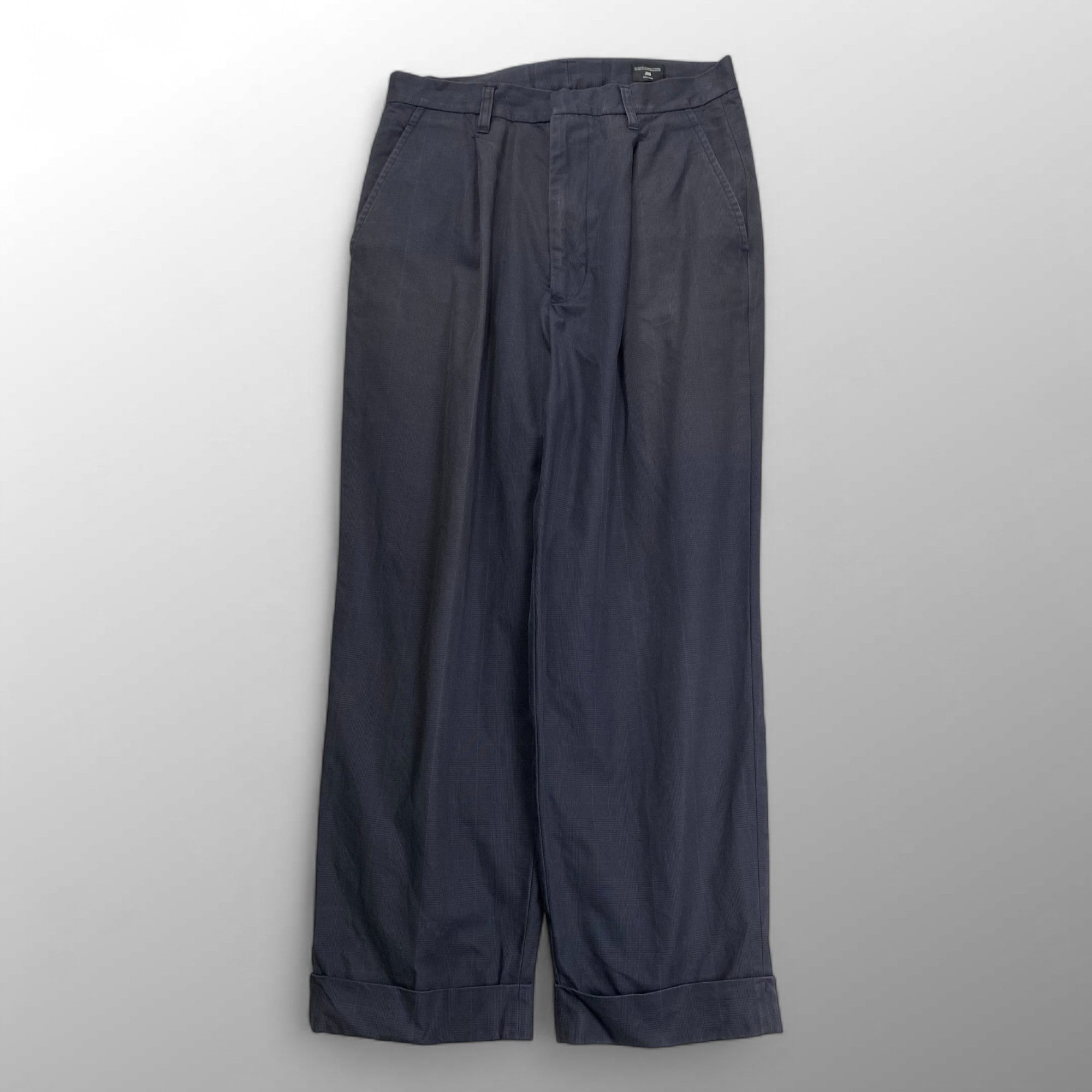 OPUS JAPAN オーパスジャパン / 1タックハイドチェックスラックス グレーネイビー カセドラル取扱い SIZE:L