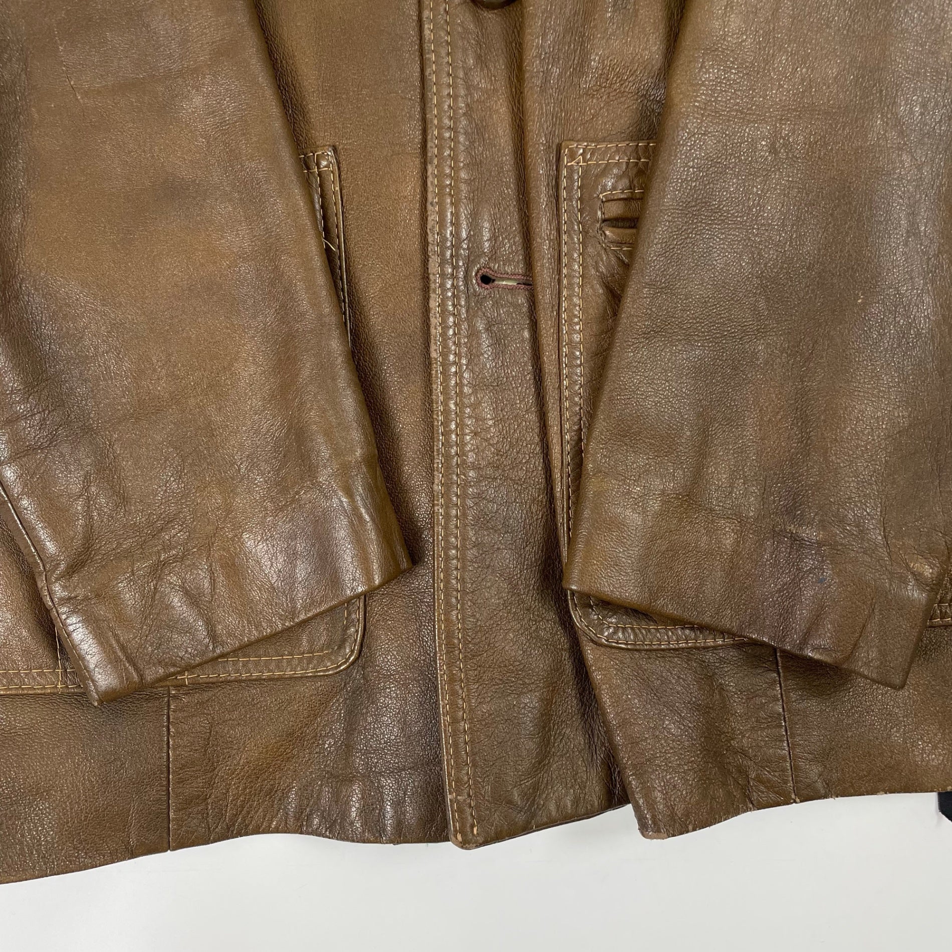 VINTAGE / 70s VINTAGE デザインレザージャケット カーコート SIZE:L程度